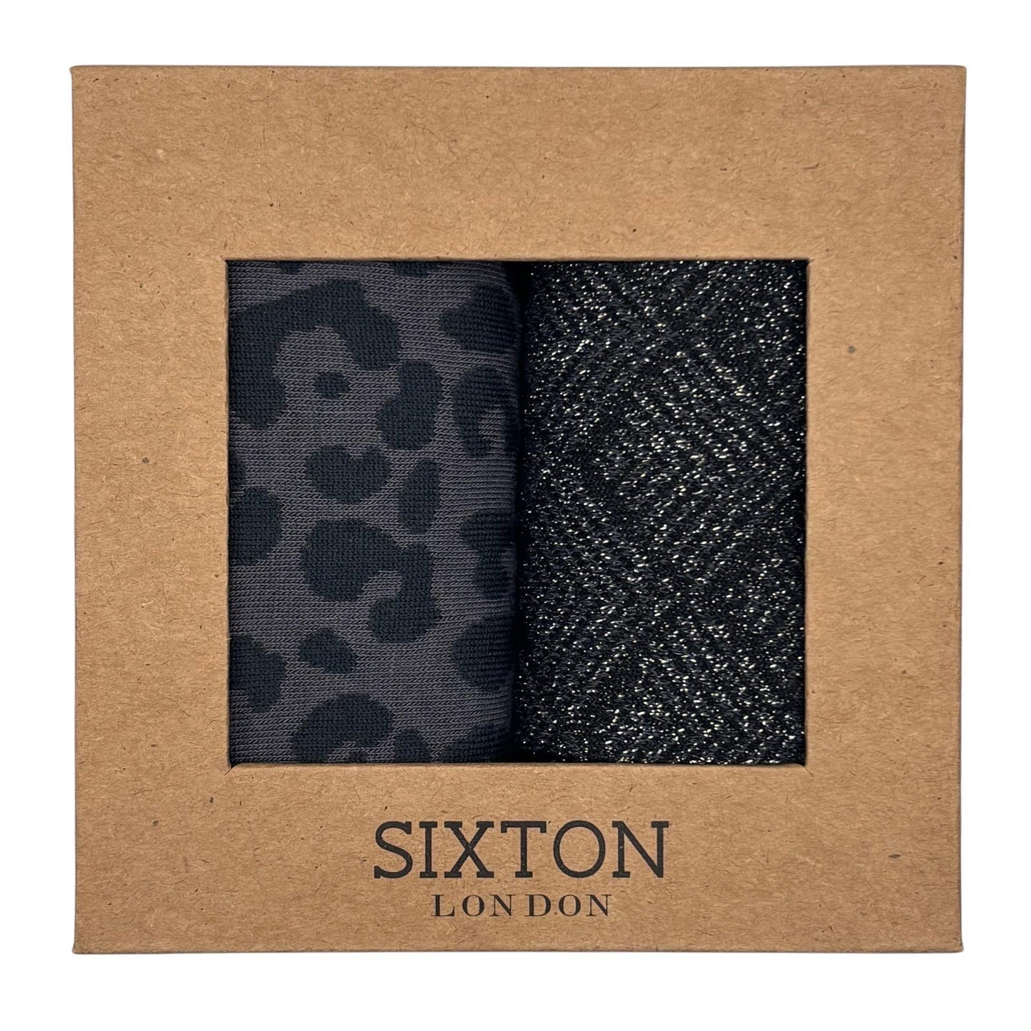 Charcoal Leopard & Paris sock box duo