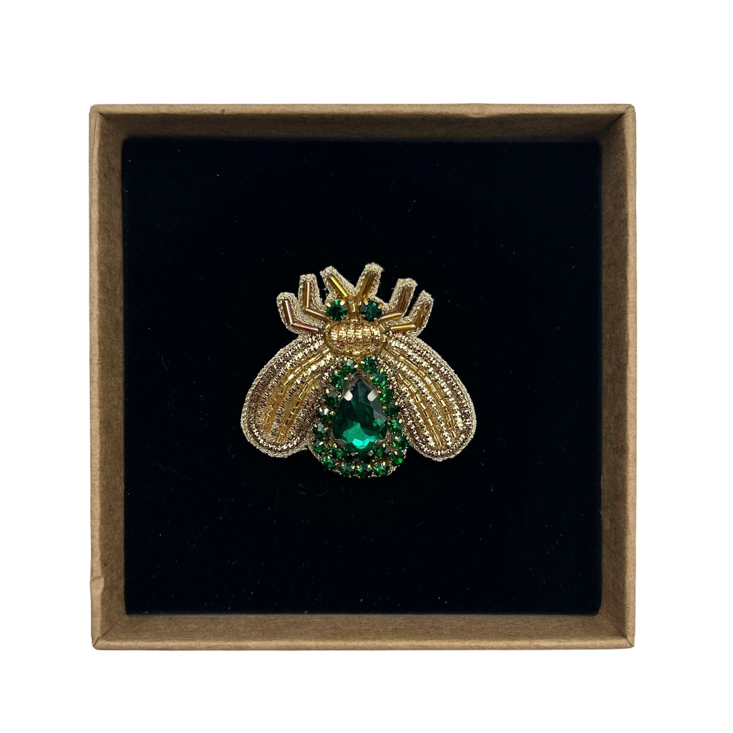 Green Jewelled Insect brooch / pin