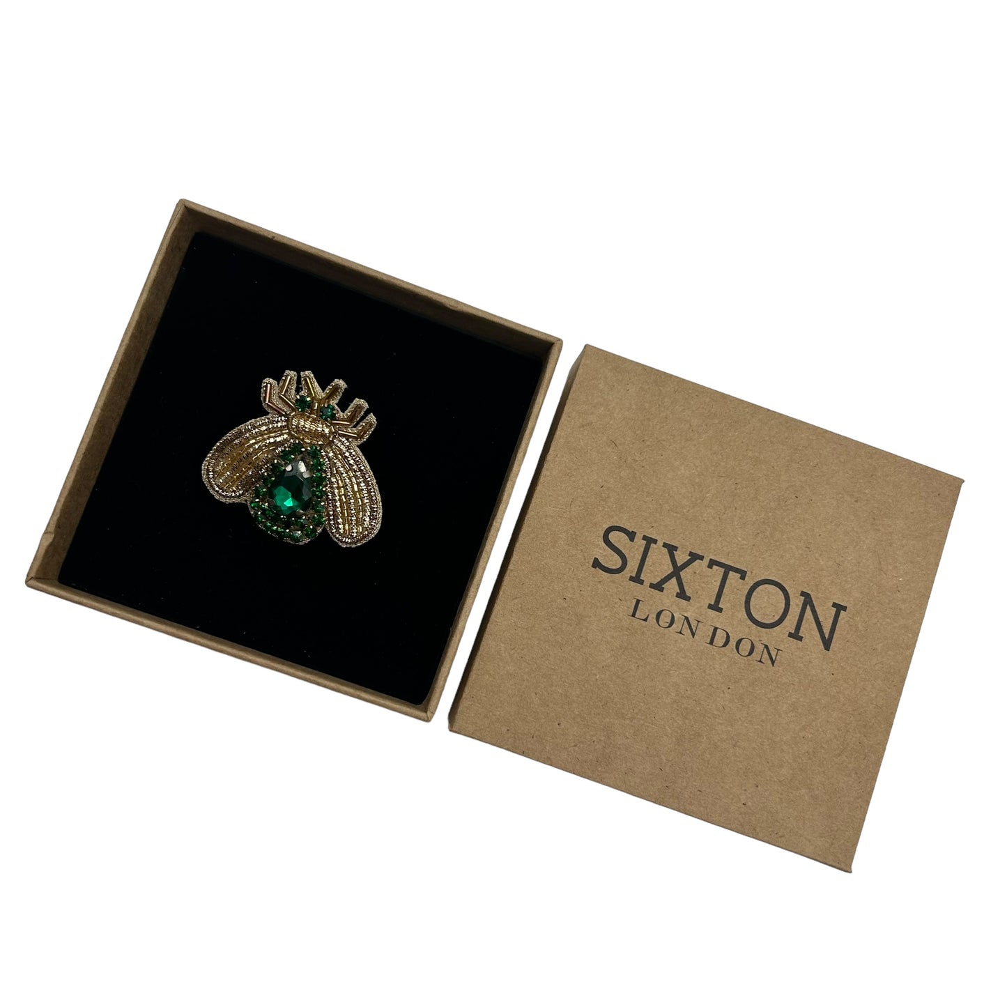 Green Jewelled Insect brooch / pin