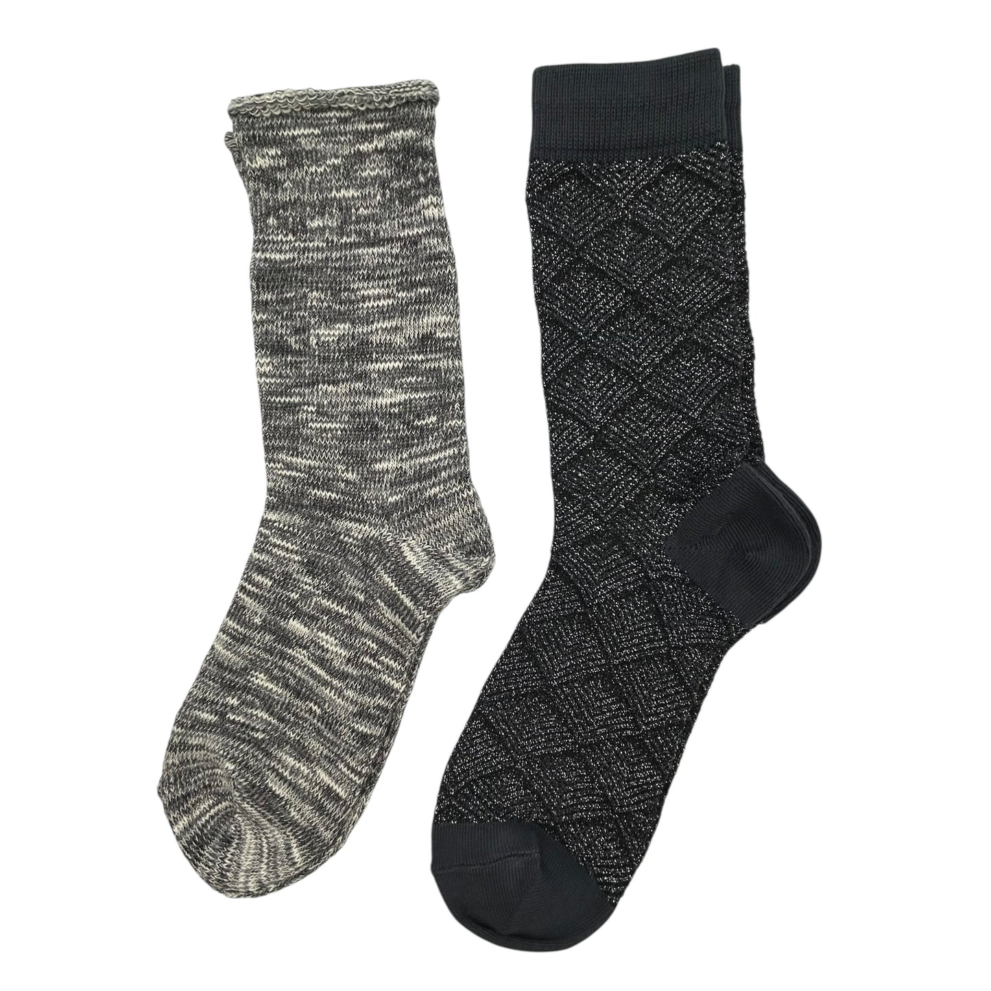 Grey Fargo & Black Paris sock box duo with embroidered brooch