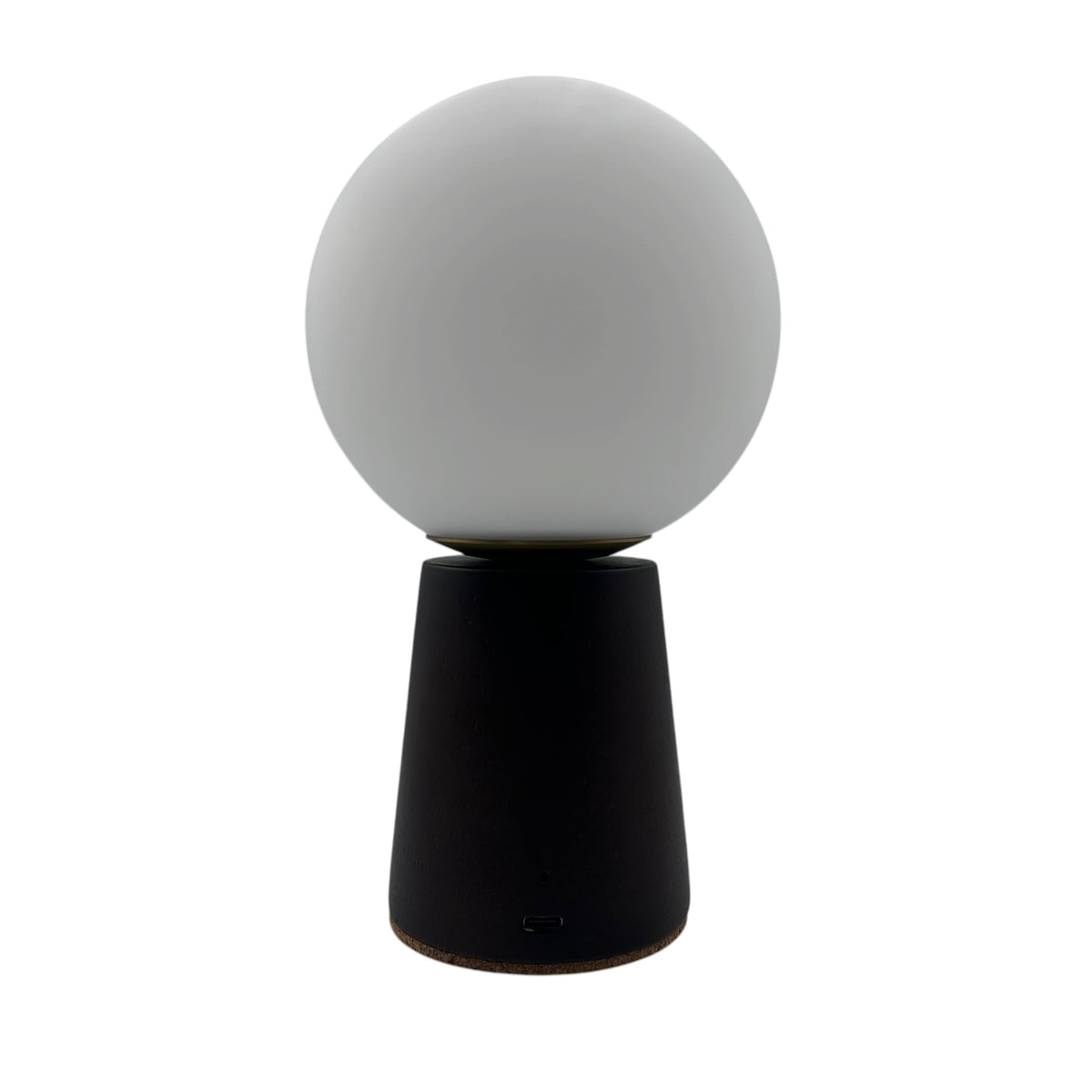 Small Deco Cone Walnut style rechargeable touch lamp