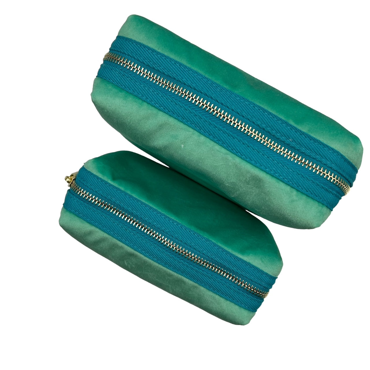 Marine makeup bag & gold palm tree brooch