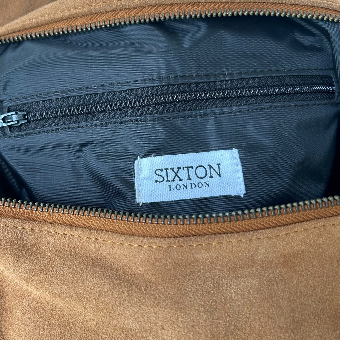 Brixton cross body sling bag - tan suede - small