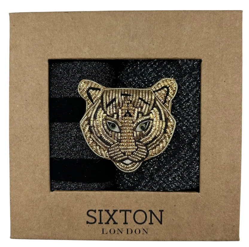 Black Berlin & Paris sock box duo with pin