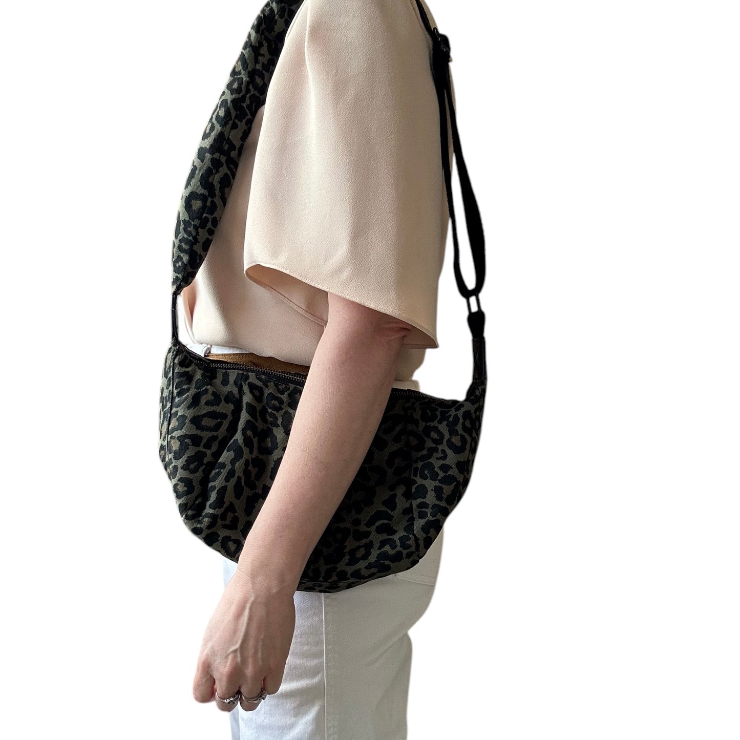 Brixton cross body sling bag - leopard print green - small