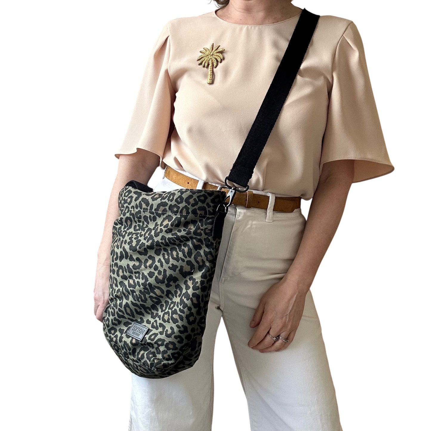 Day trip tote bag - Green Leopard print