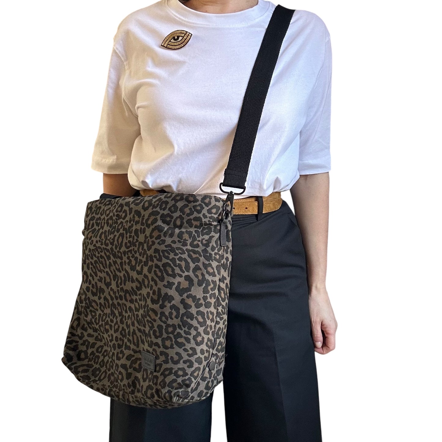 Day trip tote bag - Grey Leopard print