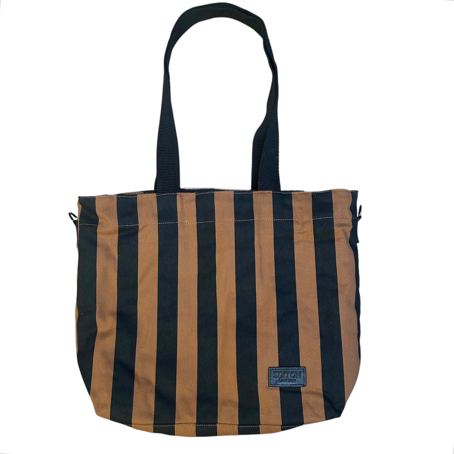 Day trip tote bag - Striped brown & black