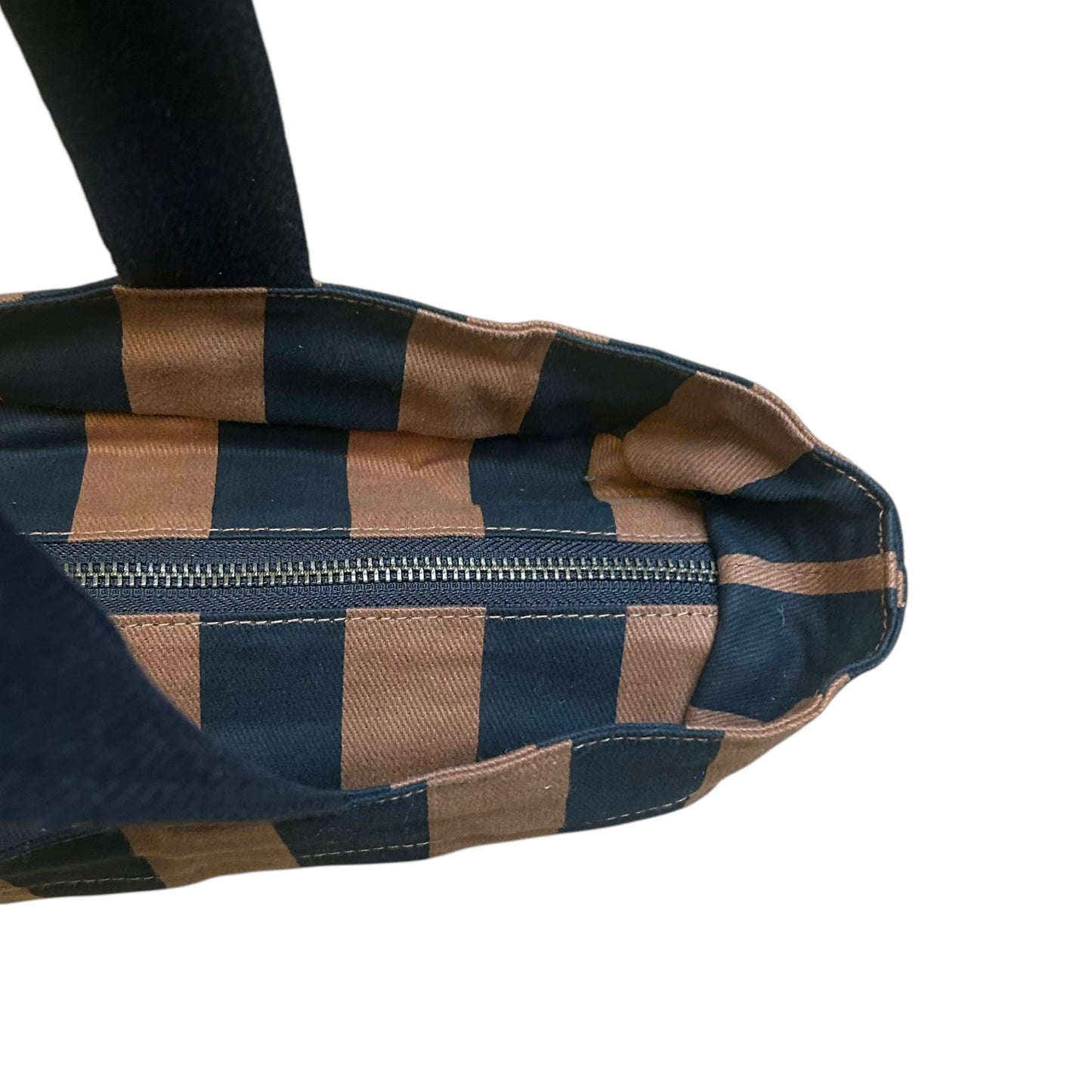 Day trip tote bag - Striped brown & black