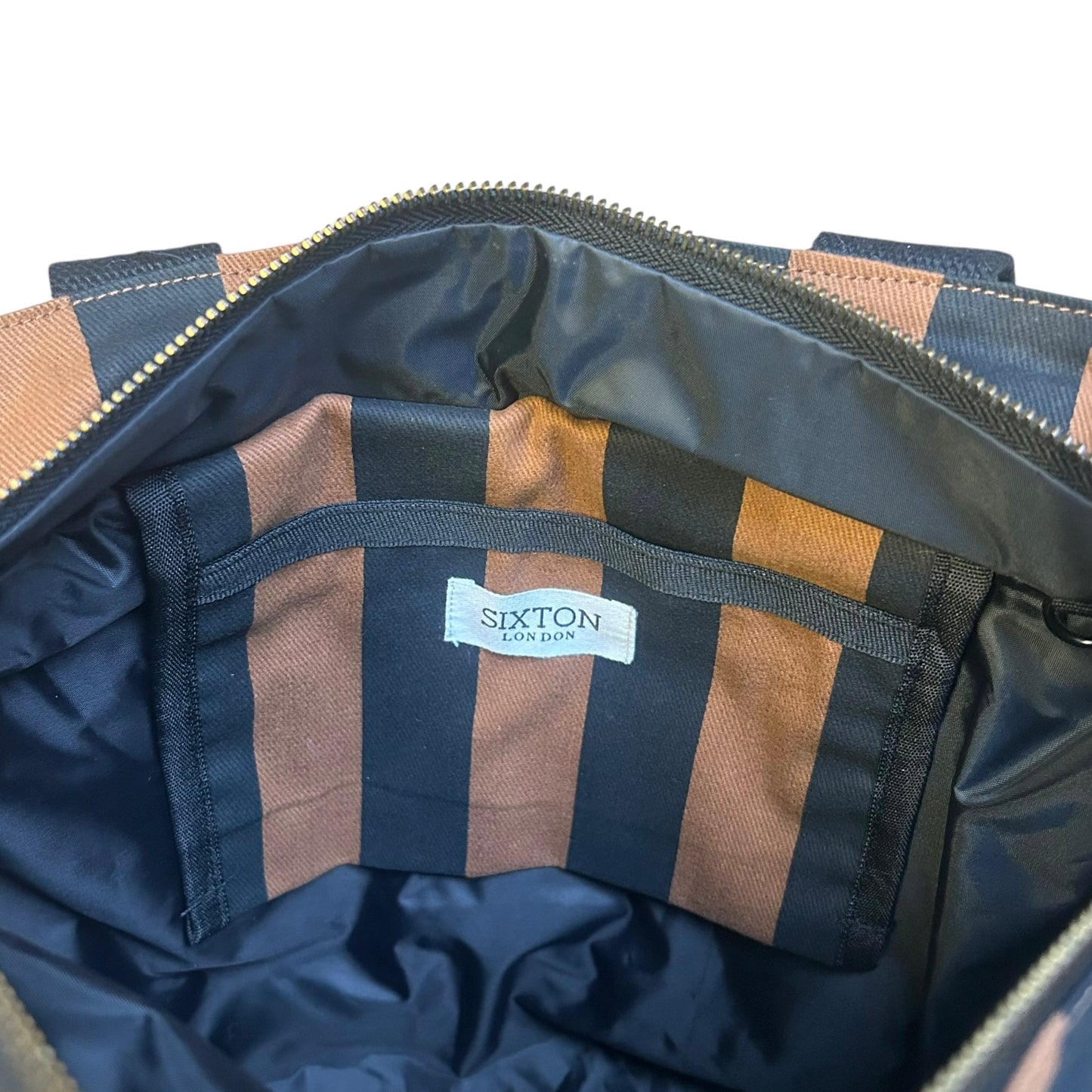 Day trip tote bag - Striped brown & black