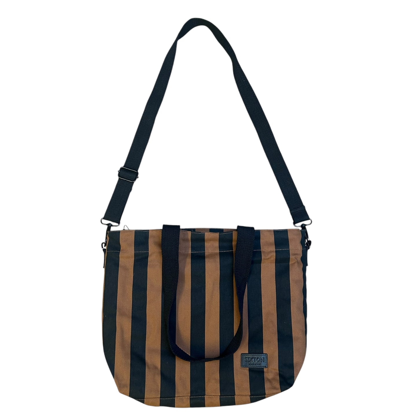 Day trip tote bag - Striped brown & black