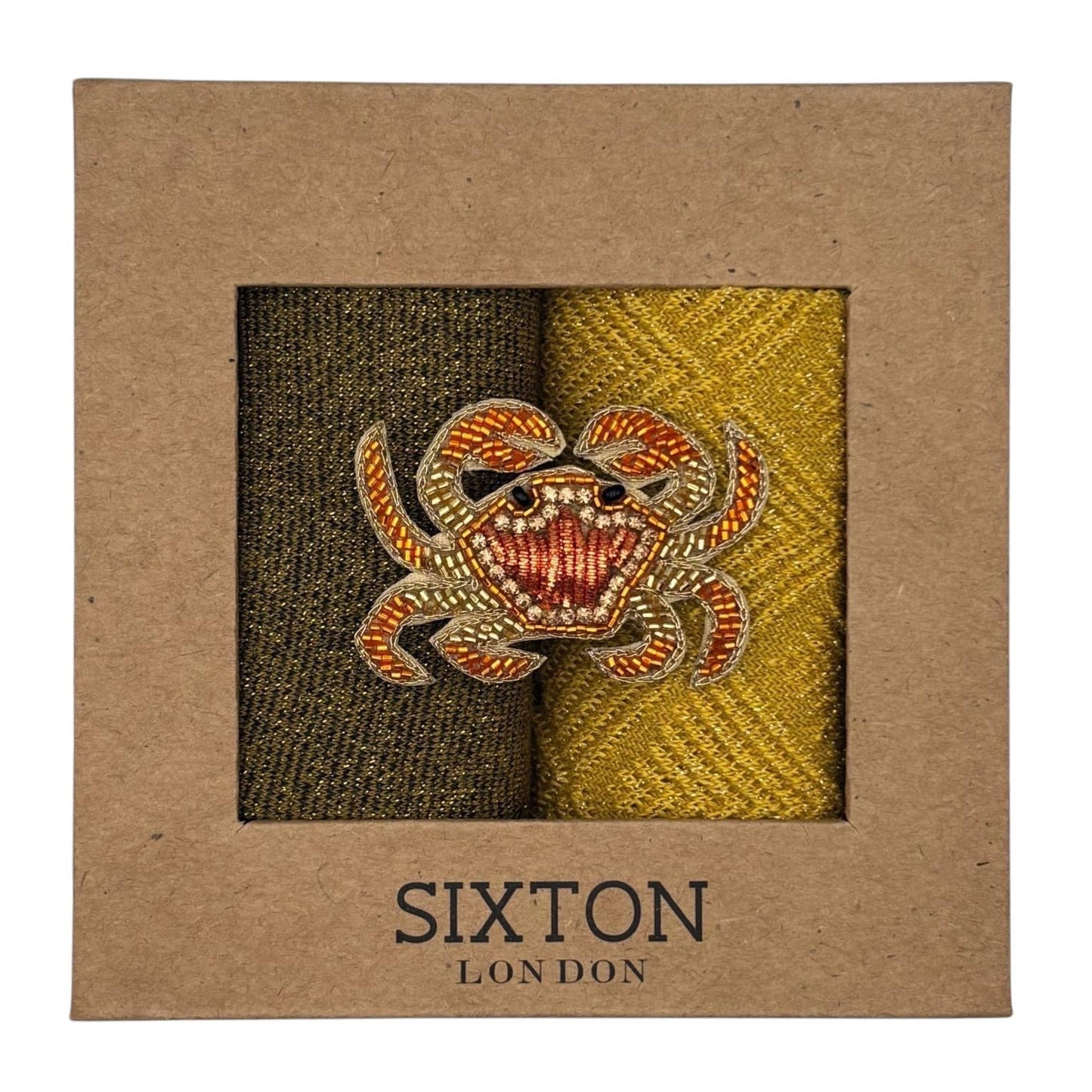 Sunshine Paris & Olive Tokyo sock box duo with embroidered brooch