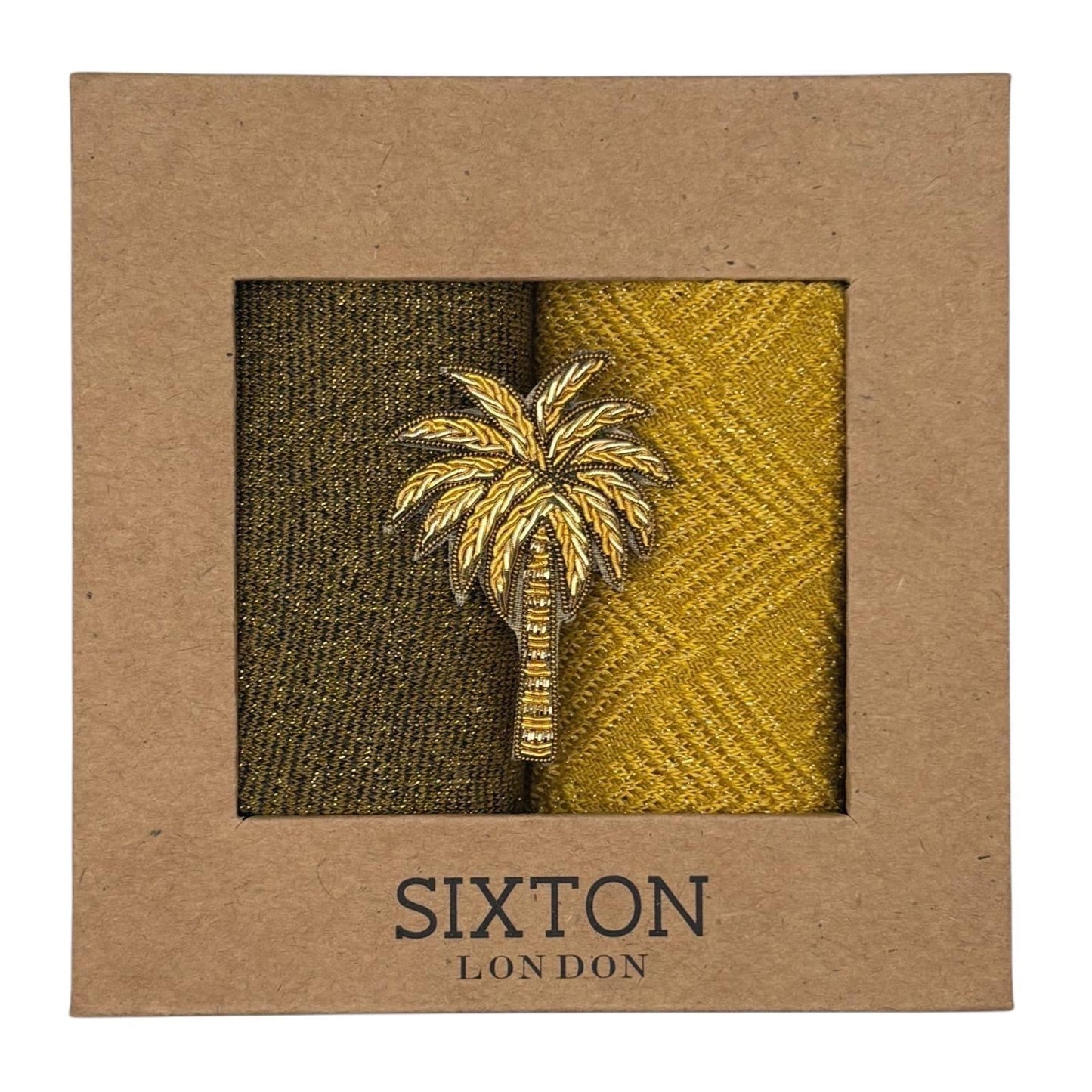 Sunshine Paris & Olive Tokyo sock box duo with embroidered brooch