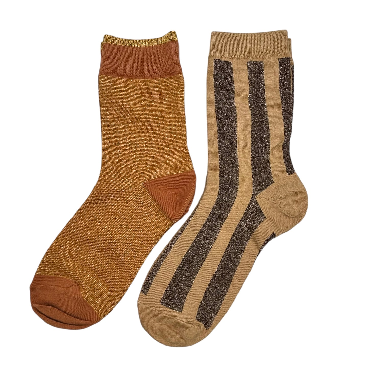 Sand Berlin & Copper Tokyo sock box duo with embroidered brooch