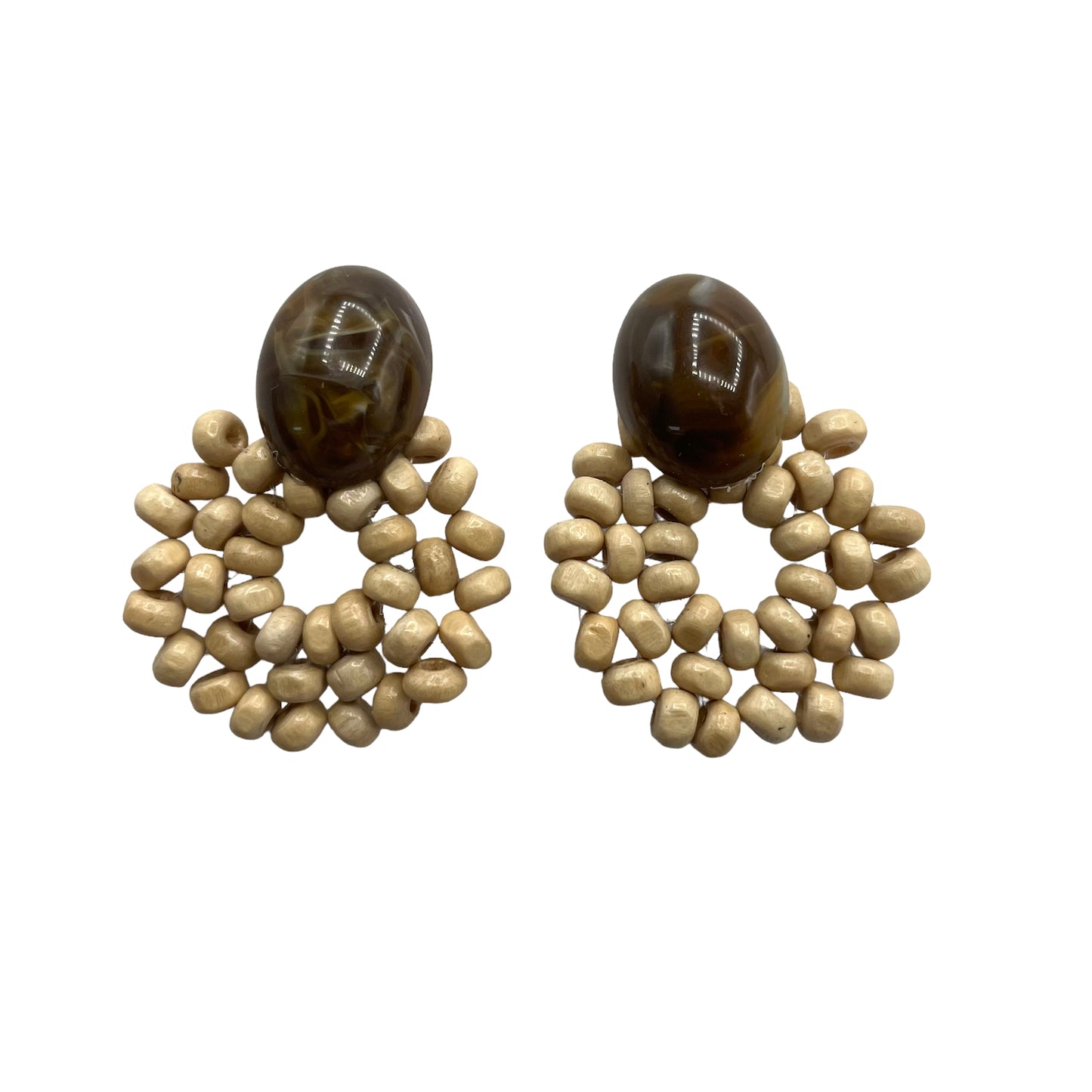 Wooden Beaded earrings