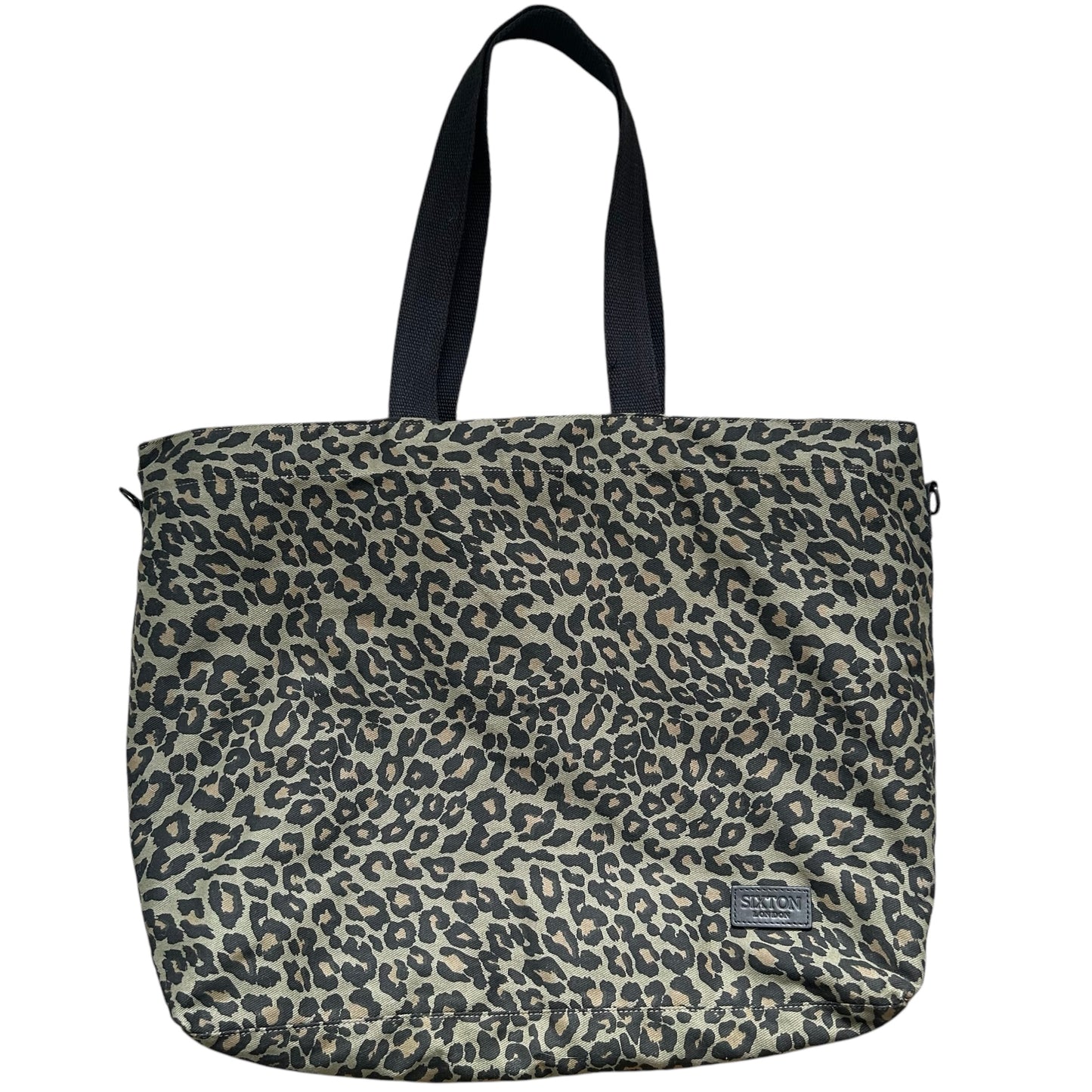 Weekend tote bag - green leopard print