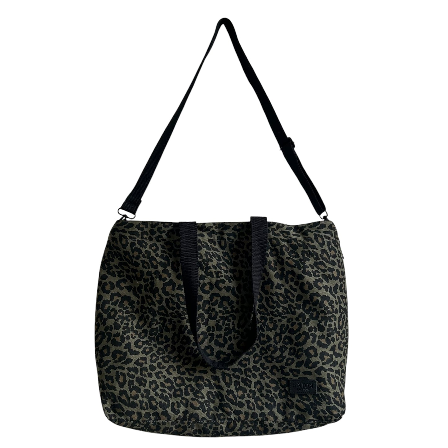 Weekend tote bag - green leopard print