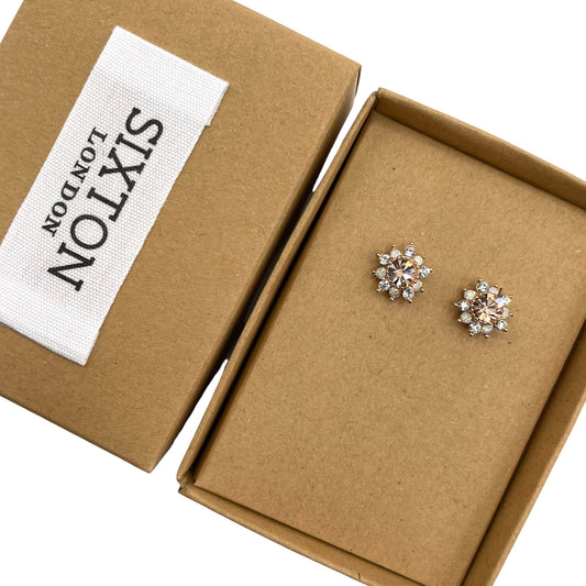 Champagne Flower Sparkle earrings