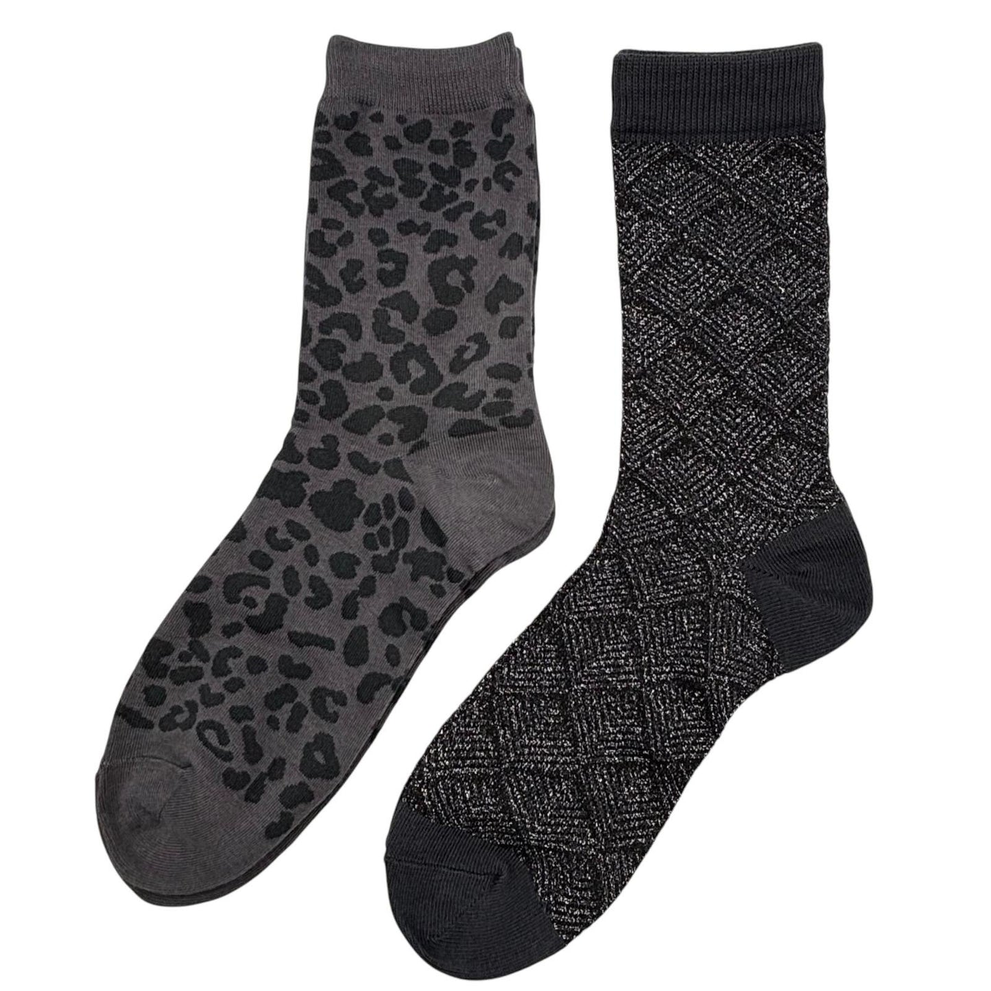 Charcoal Leopard & Paris sock box duo
