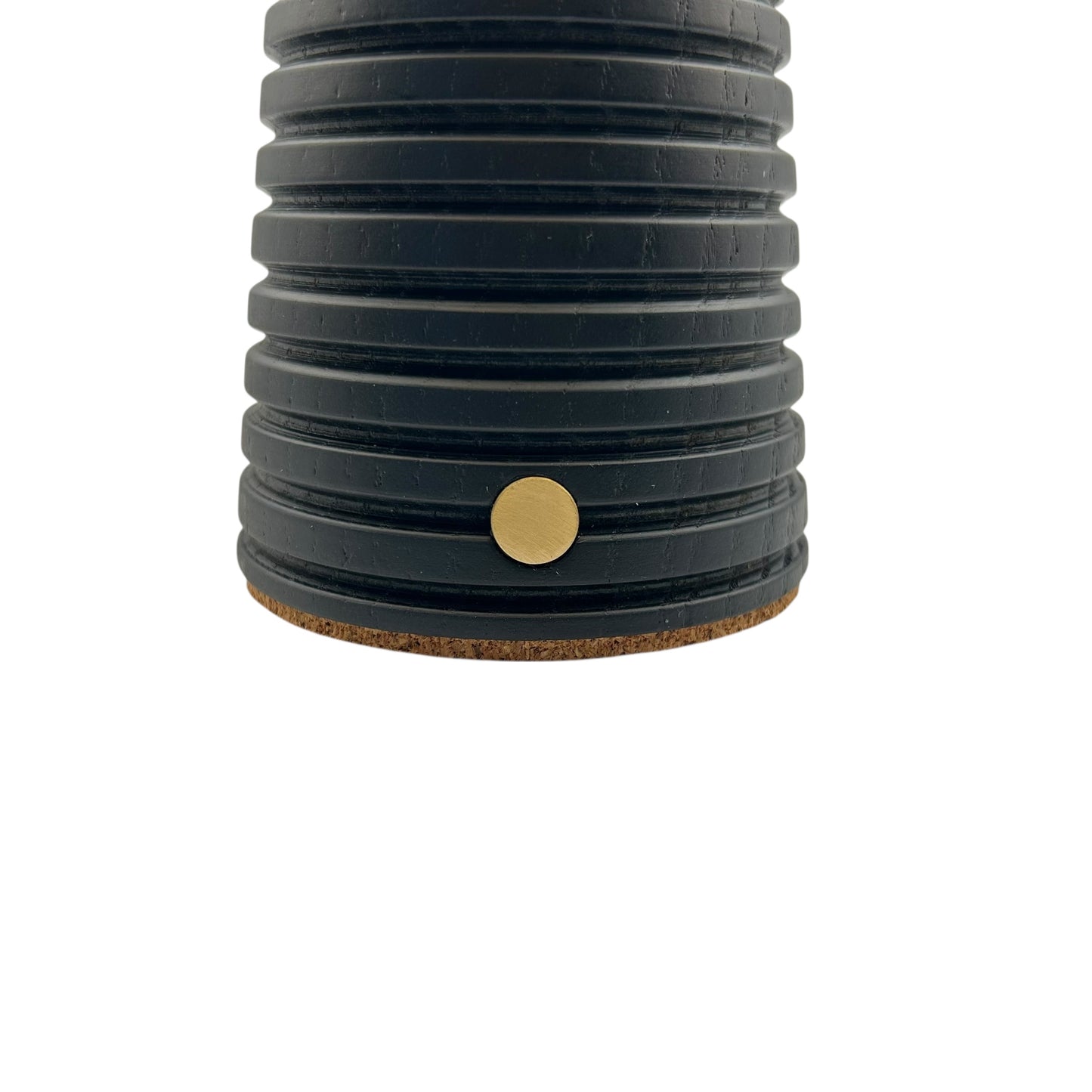Small Deco Cone Ribbed Charcoal style rechargeable touch lamp