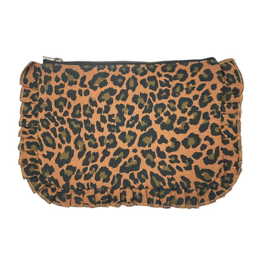 Frill Leopard Print Makeup Bag