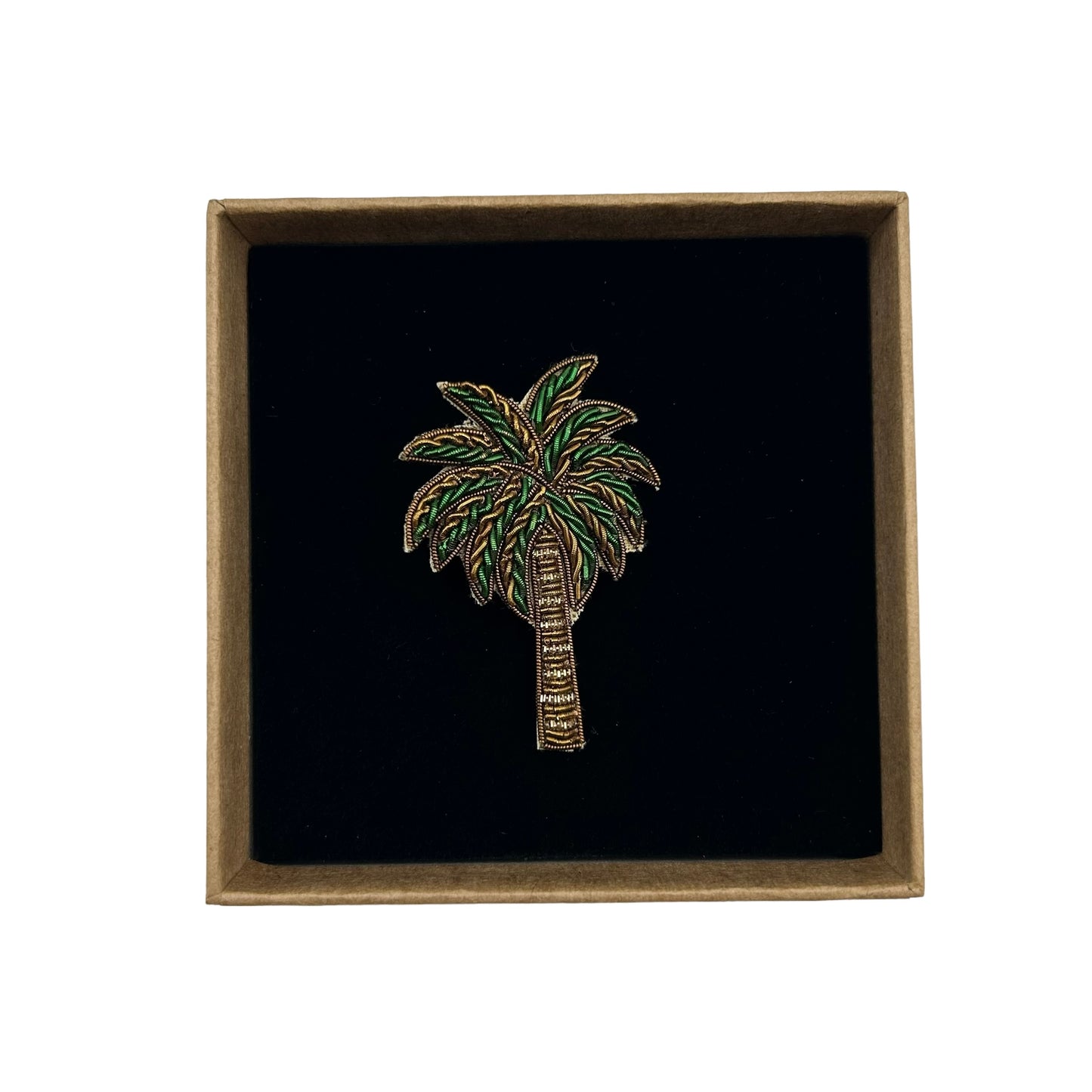Green Palm Tree brooch / pin - small