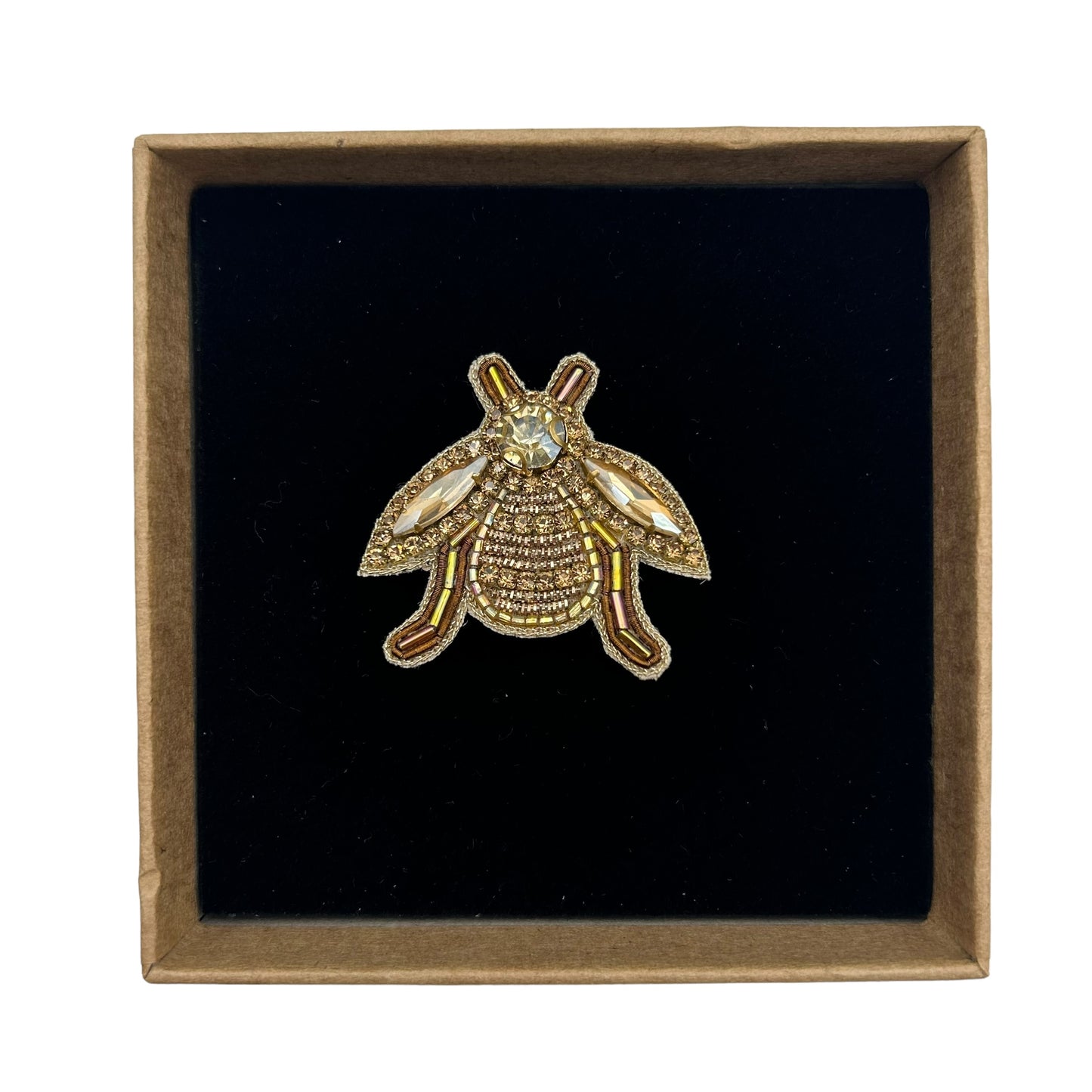 Gold Jewelled Insect brooch / pin
