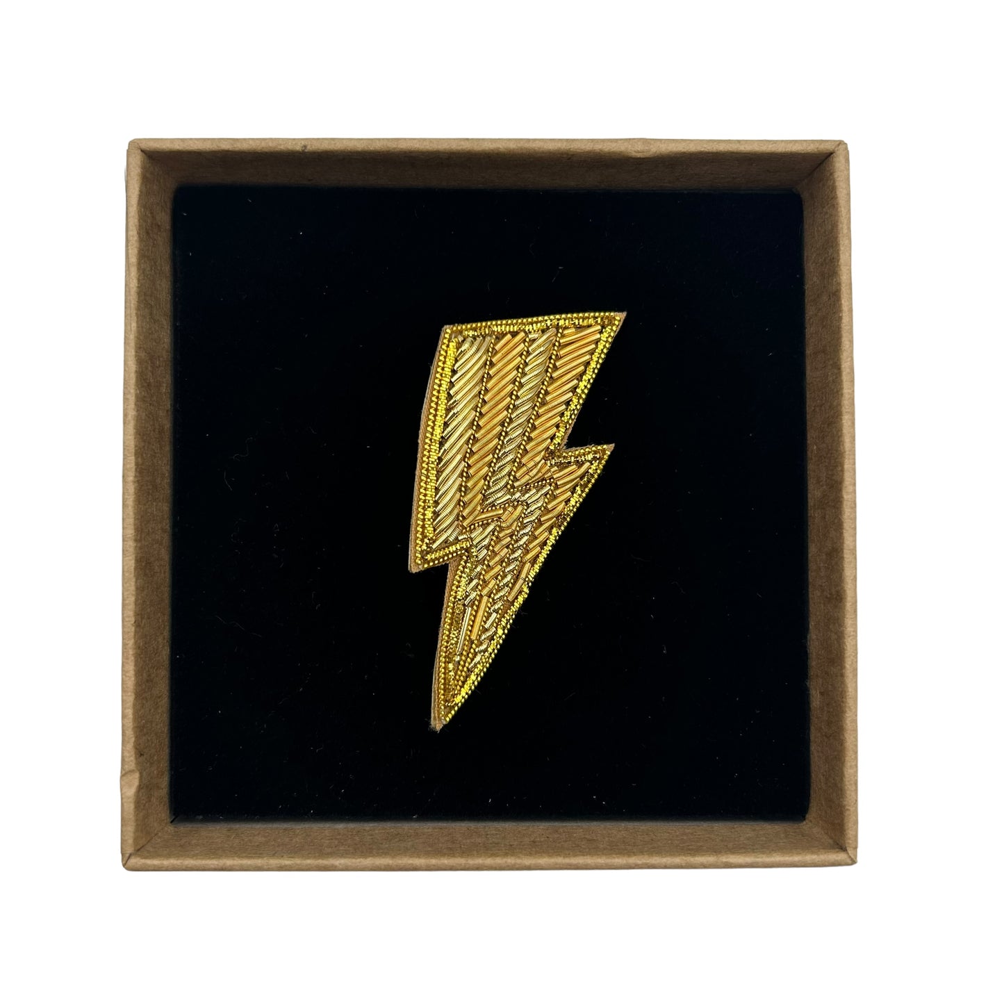 Golden Lightning Bolt brooch / pin