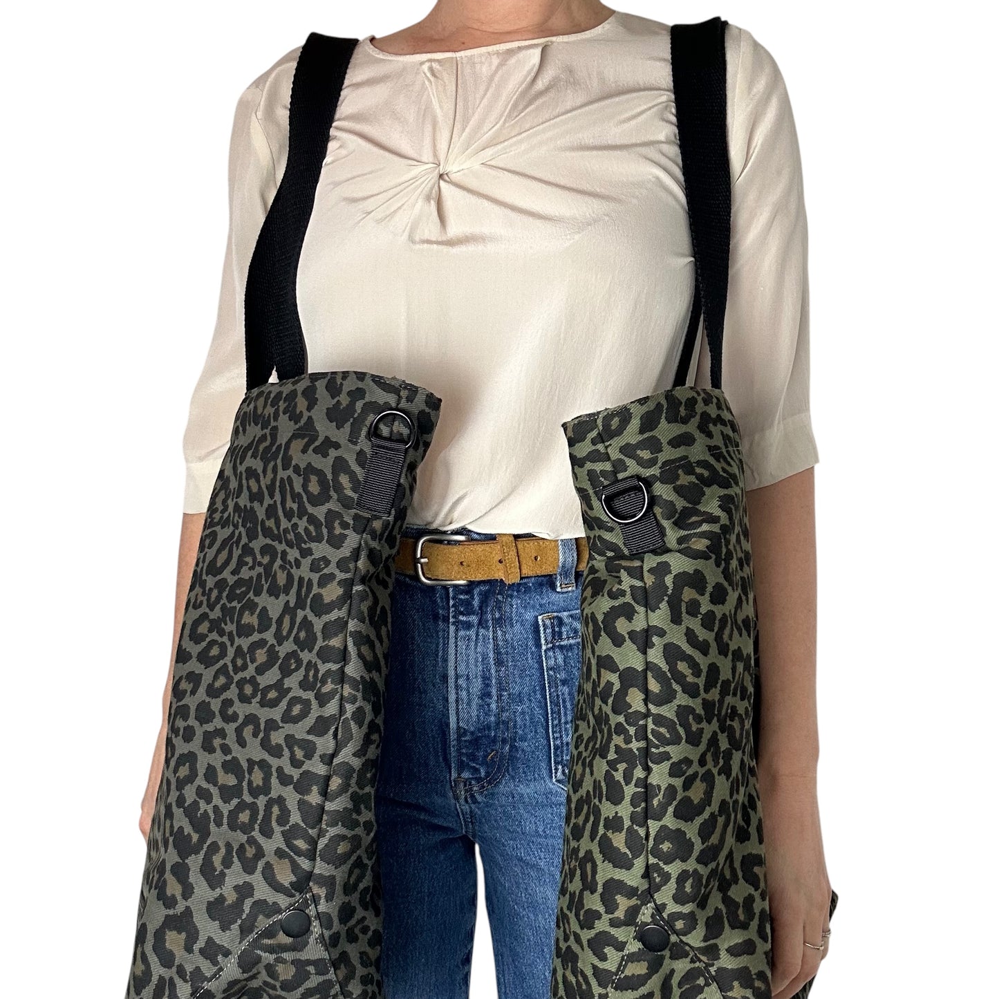 Weekend tote bag - Grey Leopard print