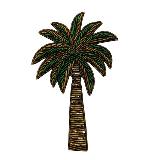 Green Palm Tree brooch / pin - large
