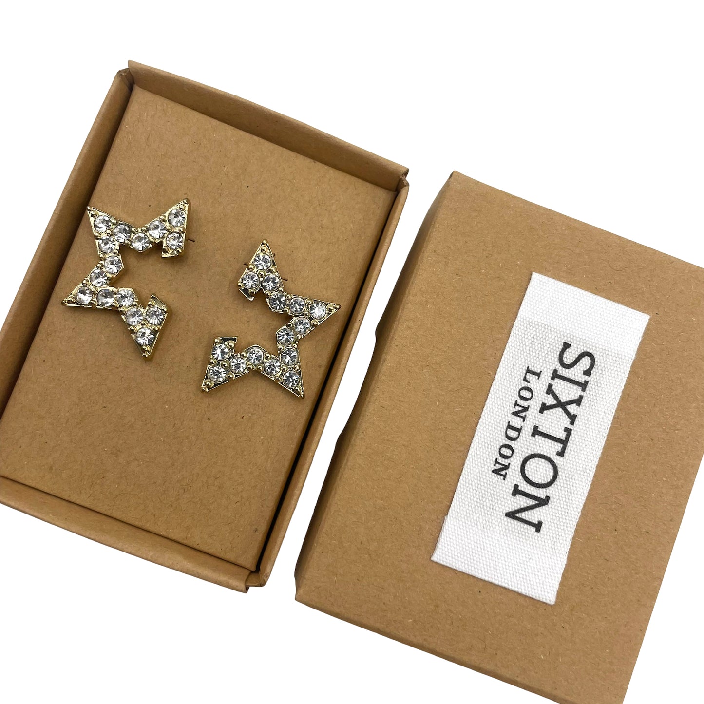 Half Star Gold earrings