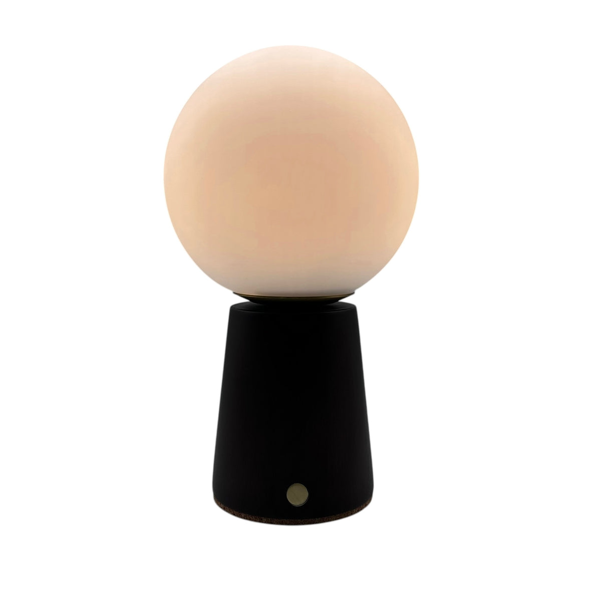 Small Deco Cone Walnut style rechargeable touch lamp
