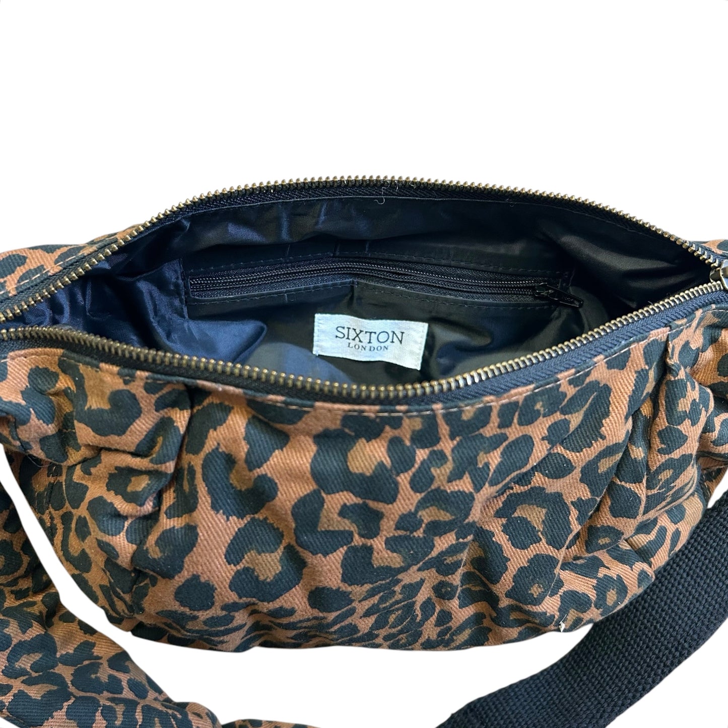 Brixton cross body sling bag - brown leopard print - small