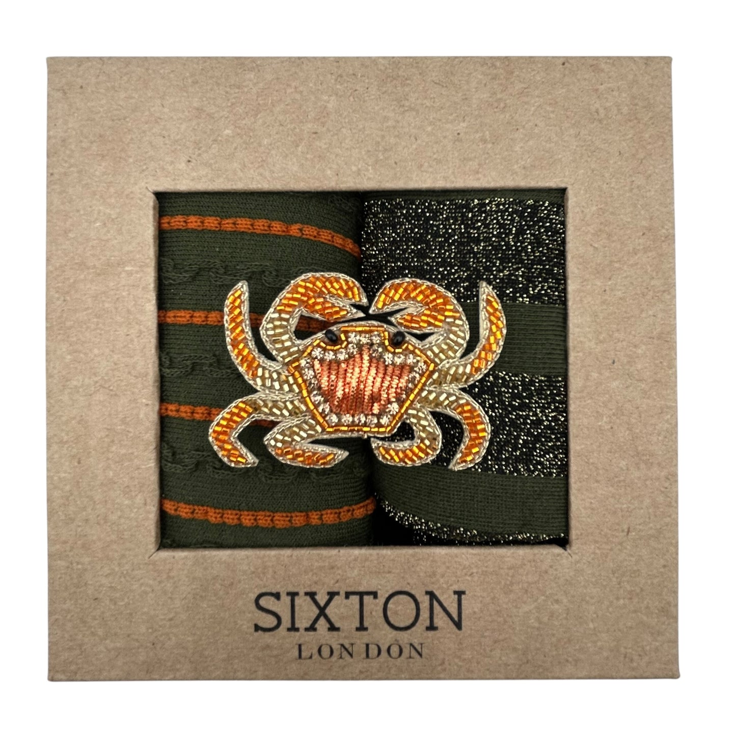 Ivy Lyon & Ivy Berlin sock box duo with embroidered brooch
