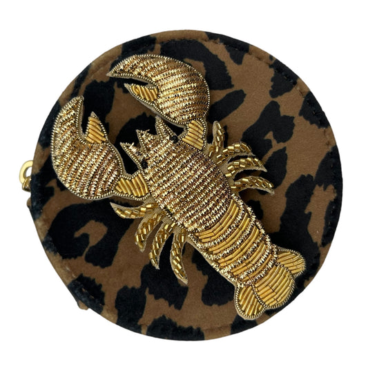 Jewellery Travel Pot in leopard print - Lobster pin