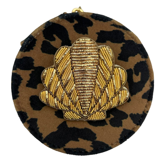 Jewellery Travel Pot in leopard print - Shell pin