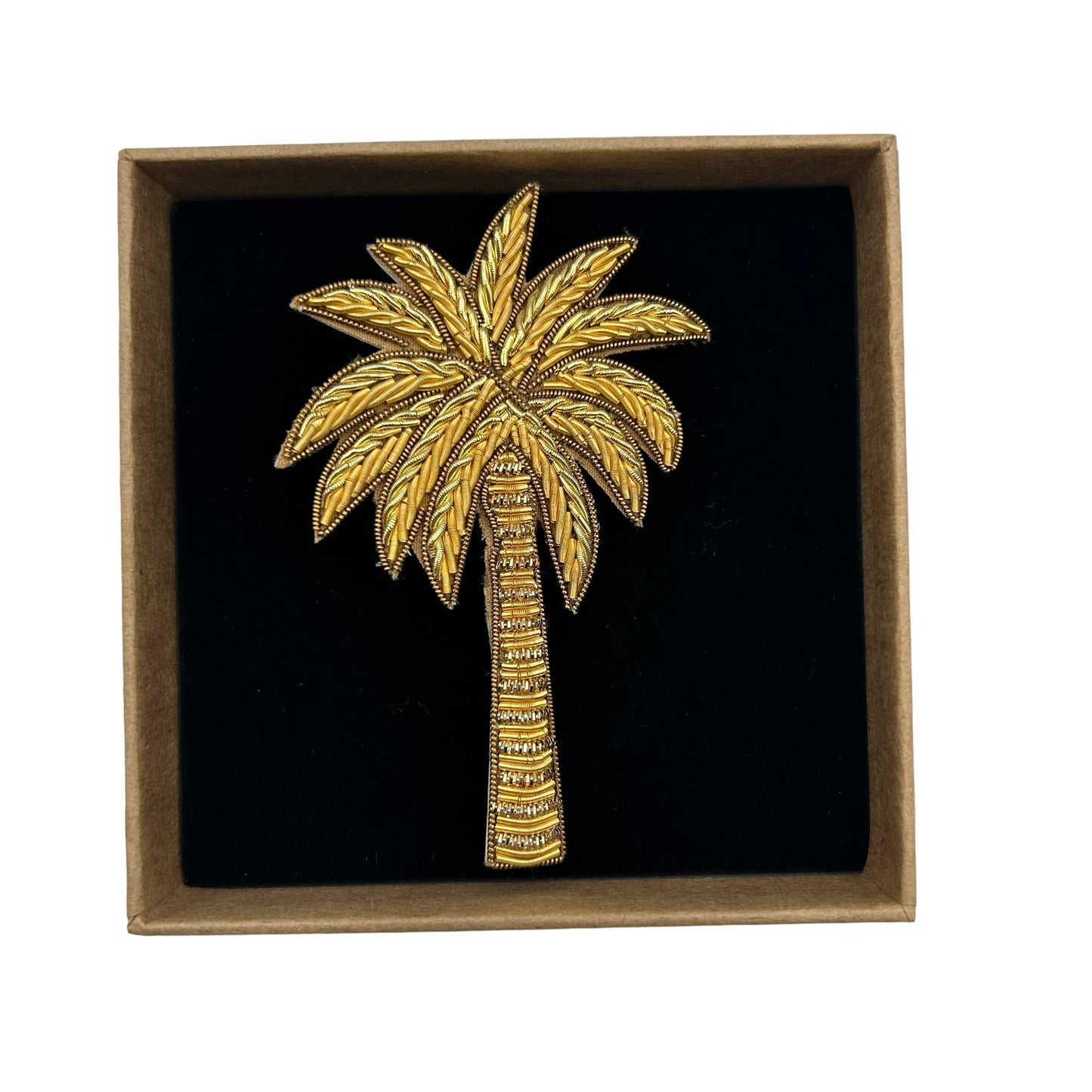 Gold Palm Tree brooch / pin - large