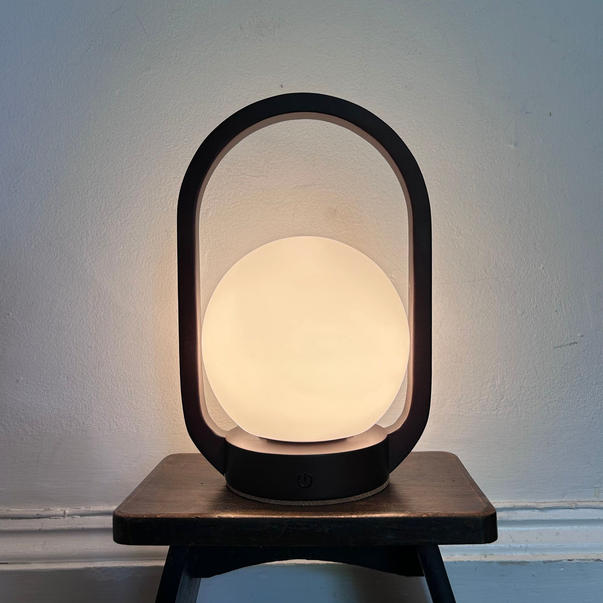 Lantern Walnut Style rechargeable touch lamp