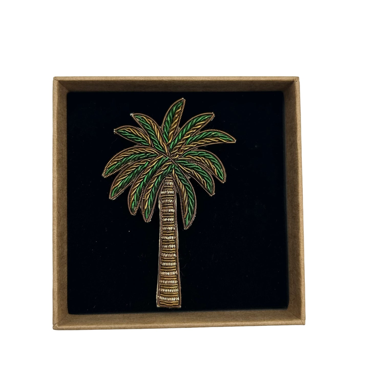 Green Palm Tree brooch / pin - large