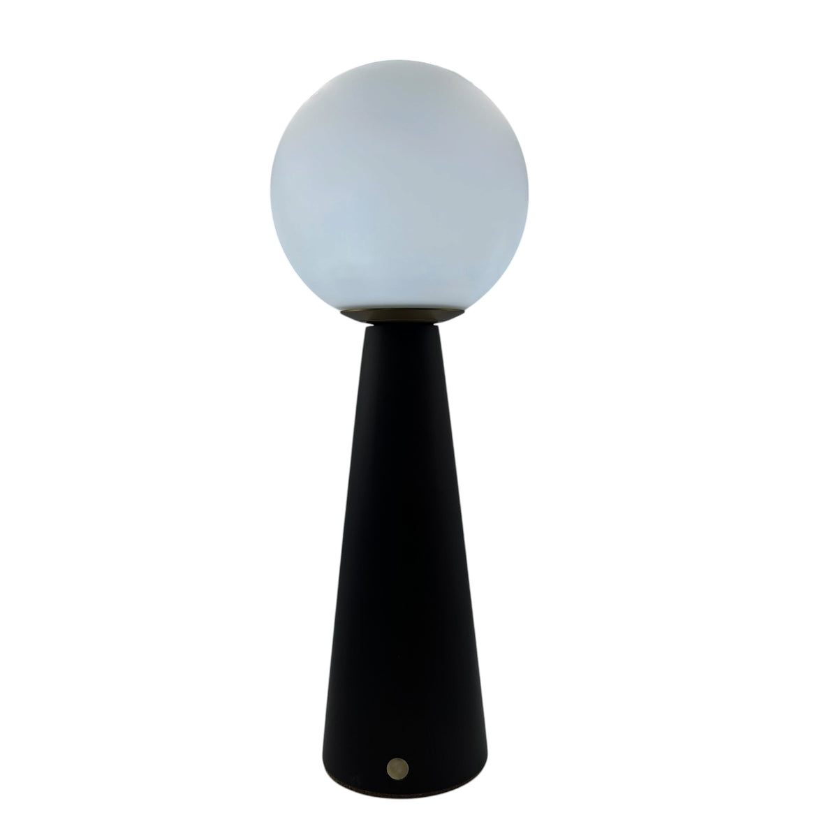 Large Deco Cone Walnut style rechargeable touch lamp