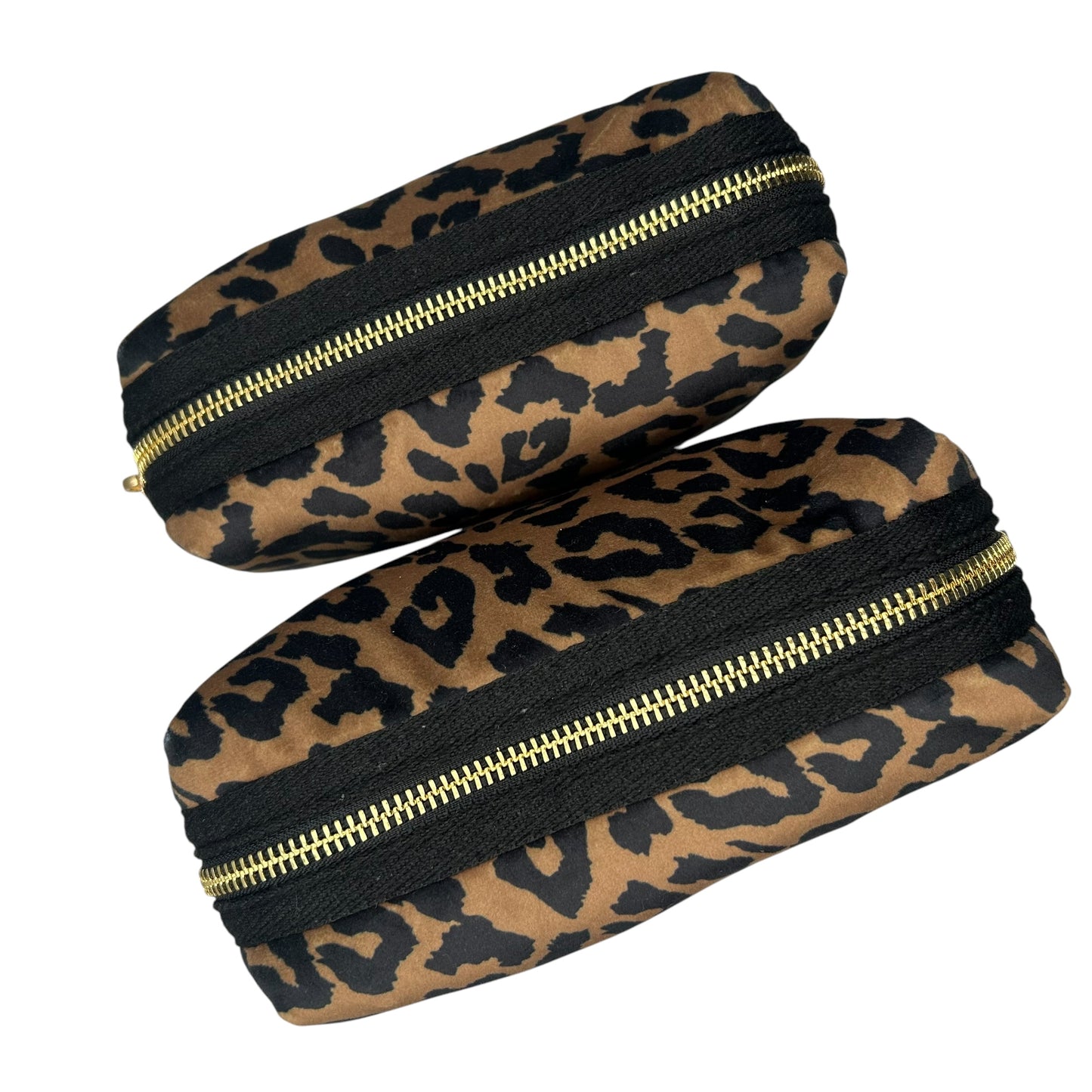 Leopard print makeup bag (two sizes)