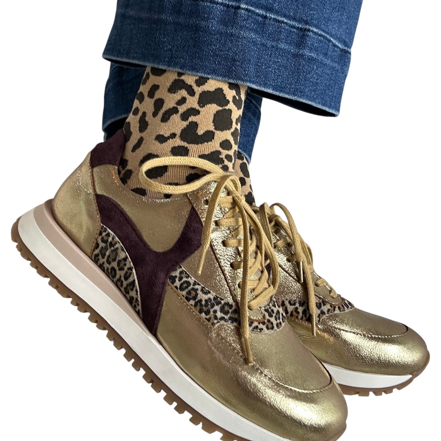 Leopard print socks