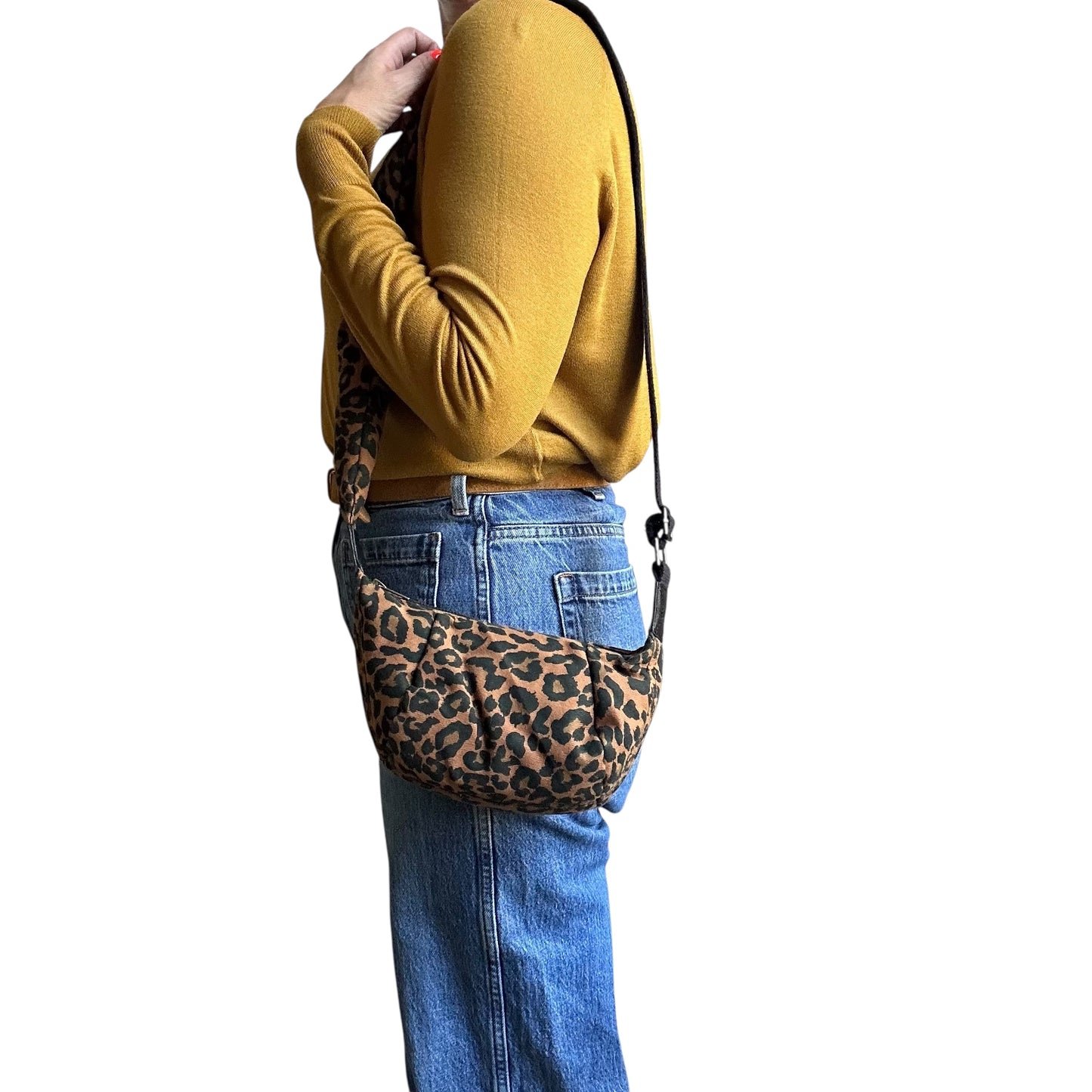NEW Mini Brixton cross body sling bag brown leopard print