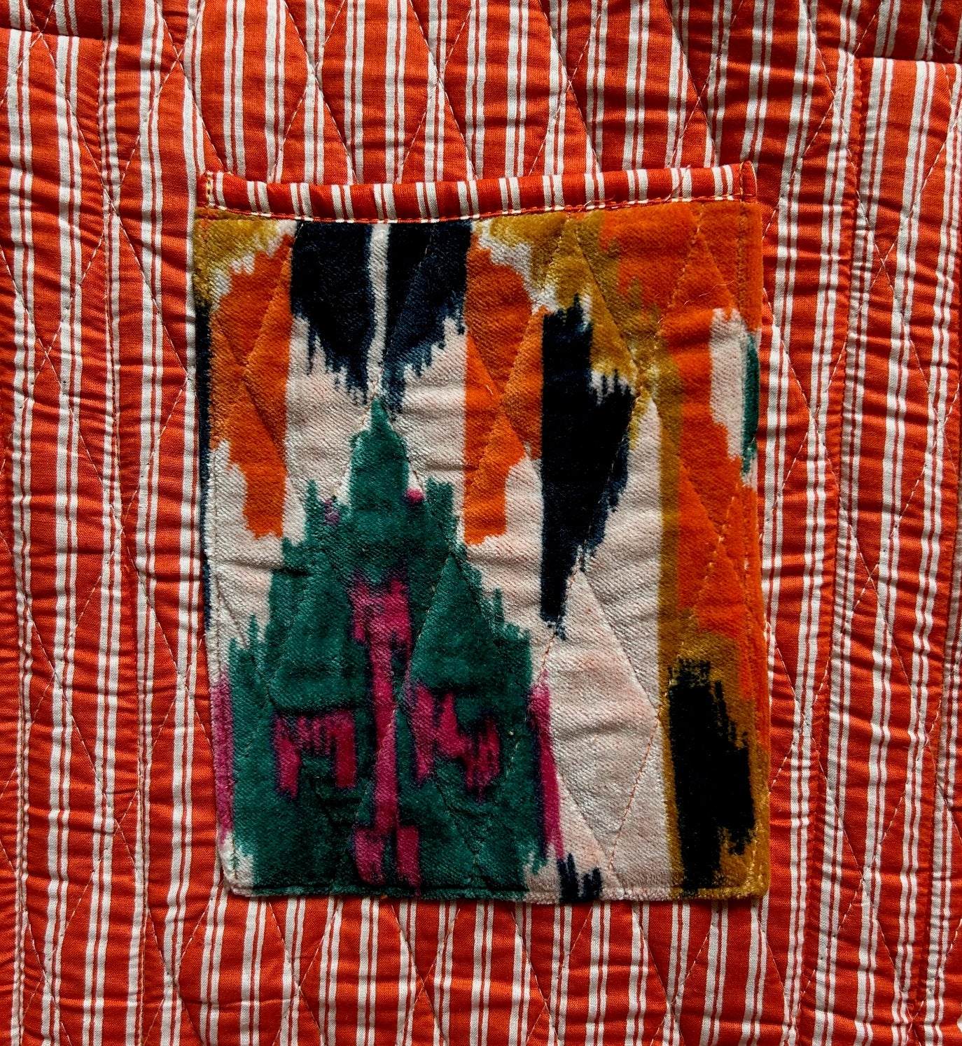 Odisha velvet tote bag in orange