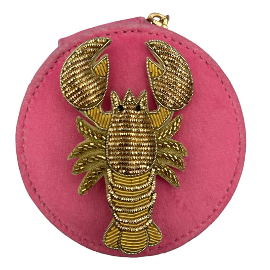 Jewellery Travel Pot in pale pink - Lobster brooch