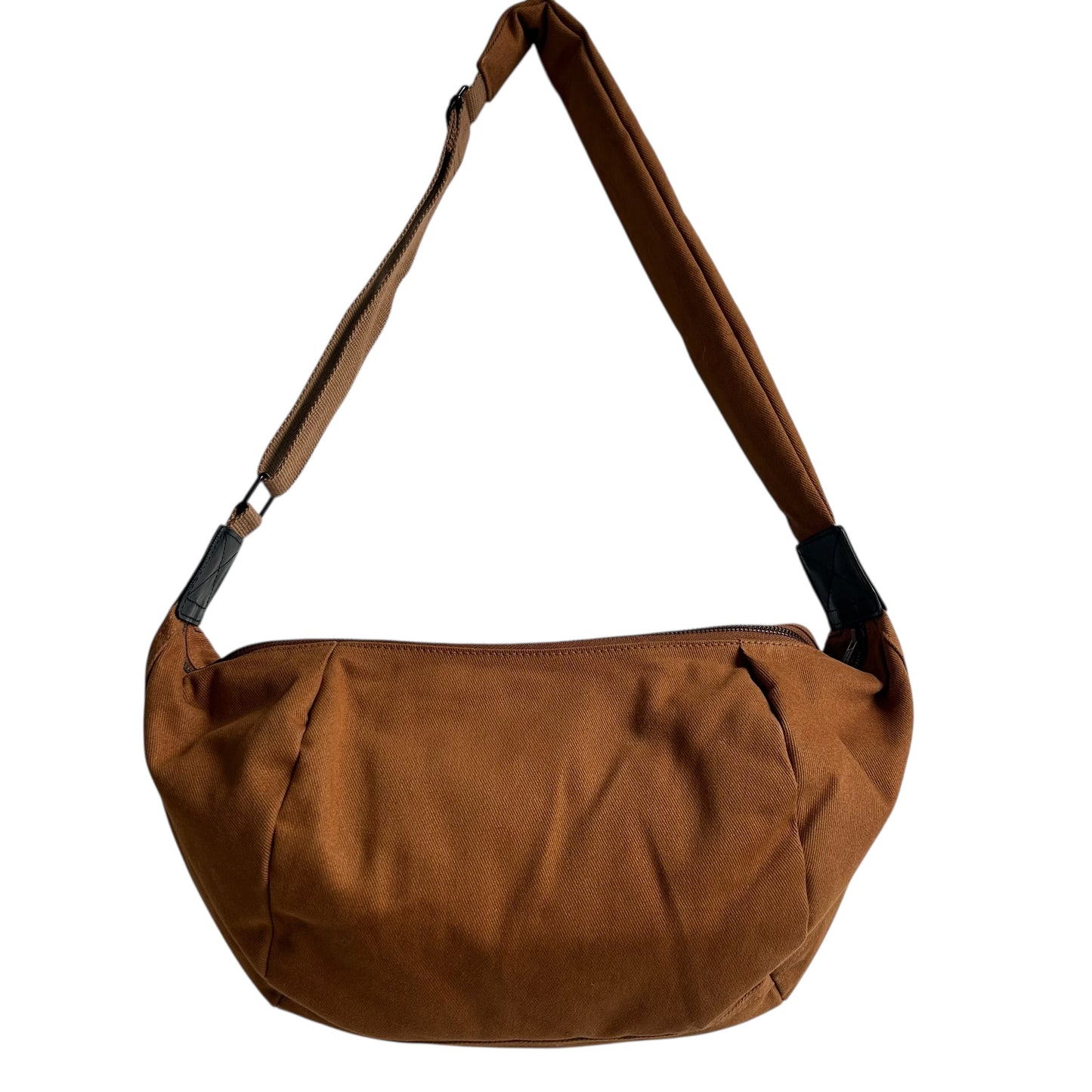 Brixton cross body sling bag - Brown cotton canvas - large