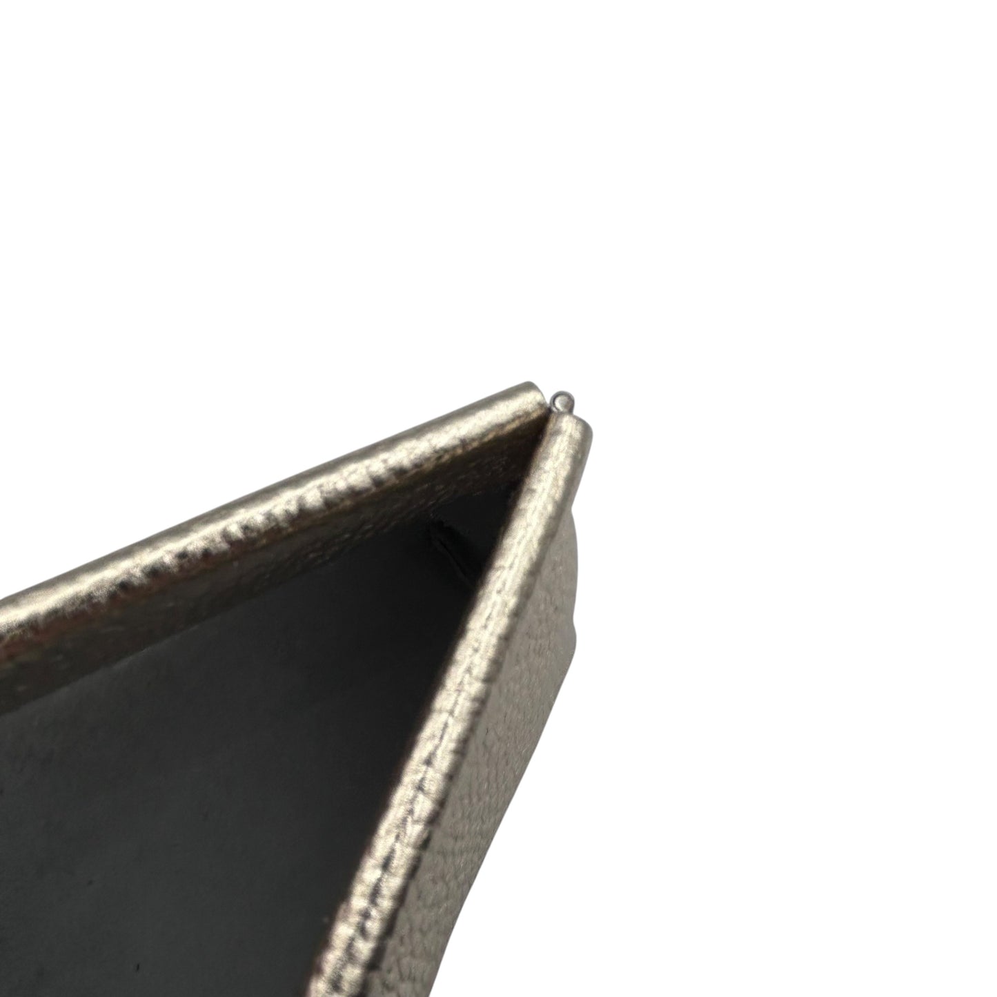 Small Gold Leather Pouch - textured metallic
