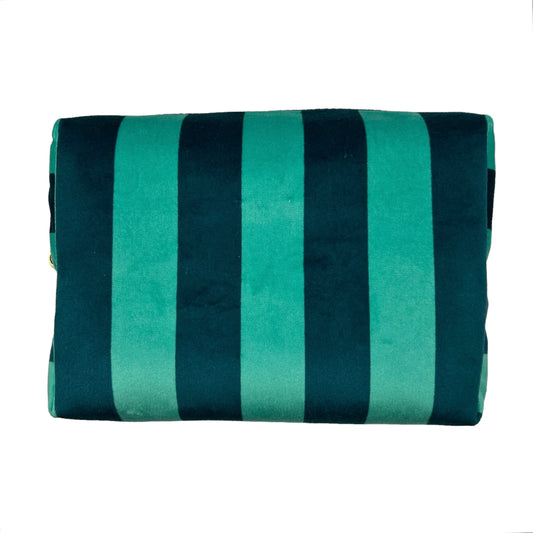 Teal stripe make-up bag (two sizes)
