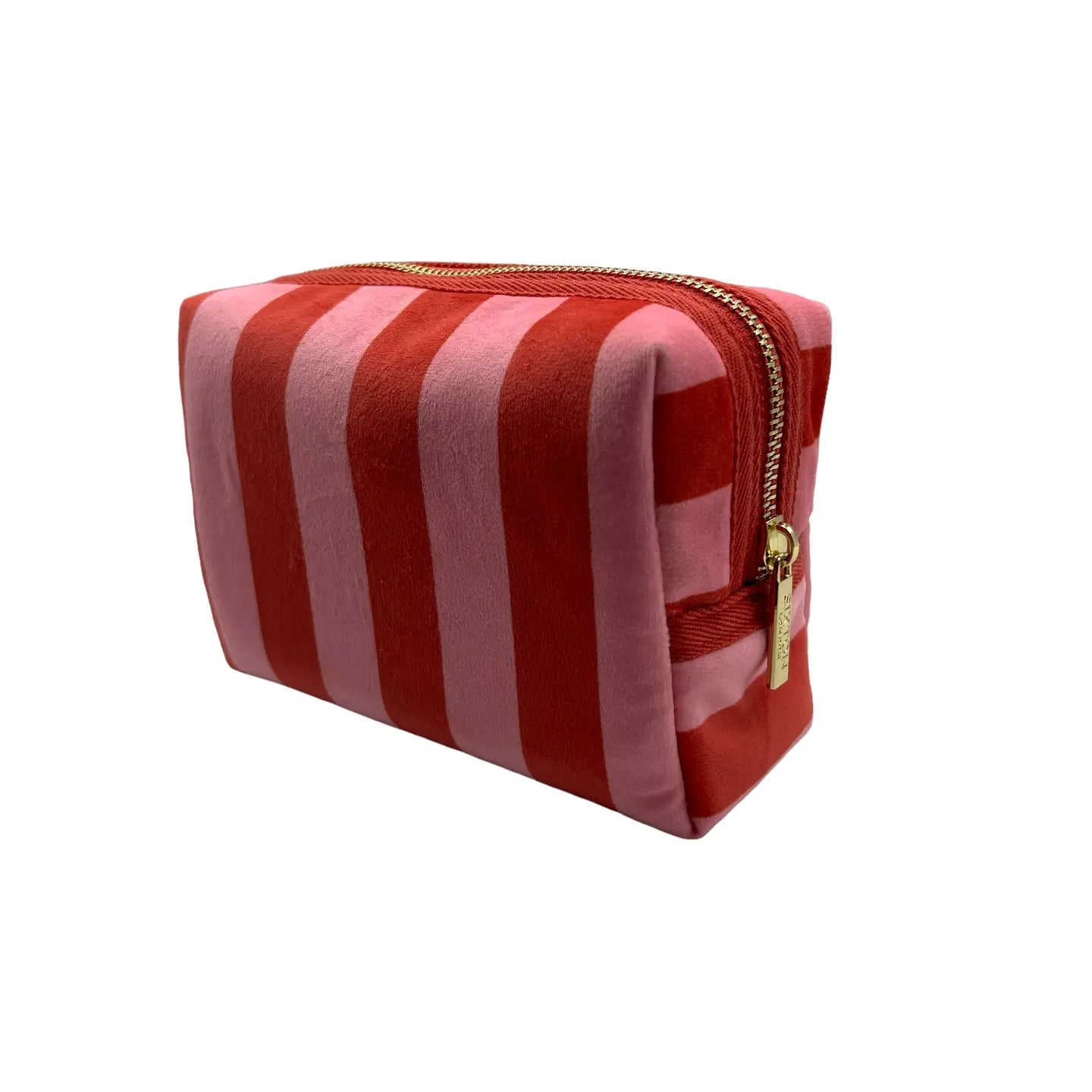 Pink stripe makeup bag (two sizes)