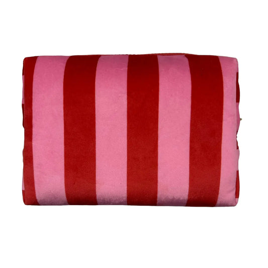 Pink stripe makeup bag (two sizes)